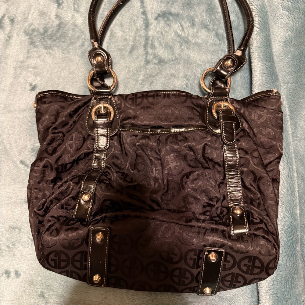Giani Bernini Black Monogram Shoulder Bag